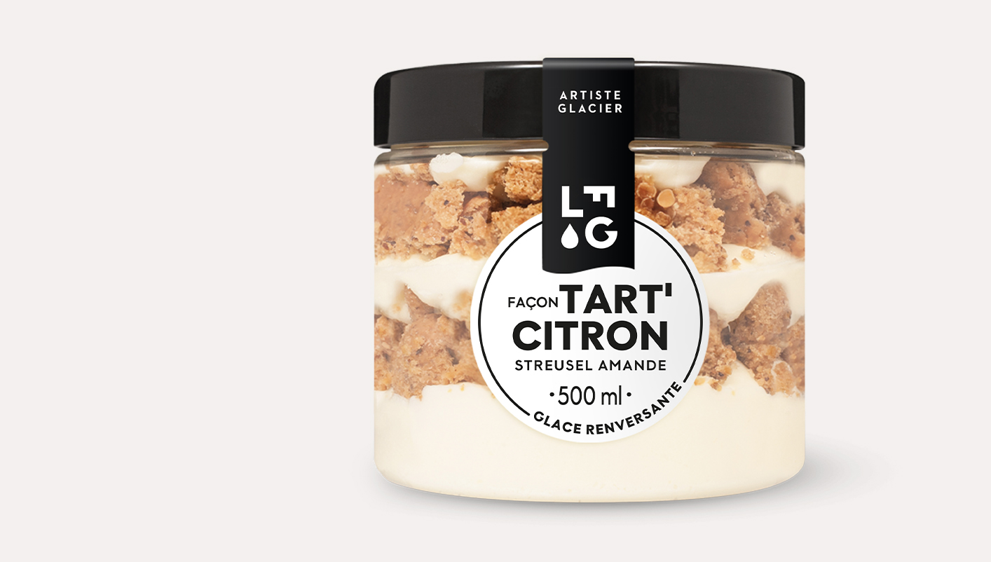 Glace façon tart' citron et streusel amande