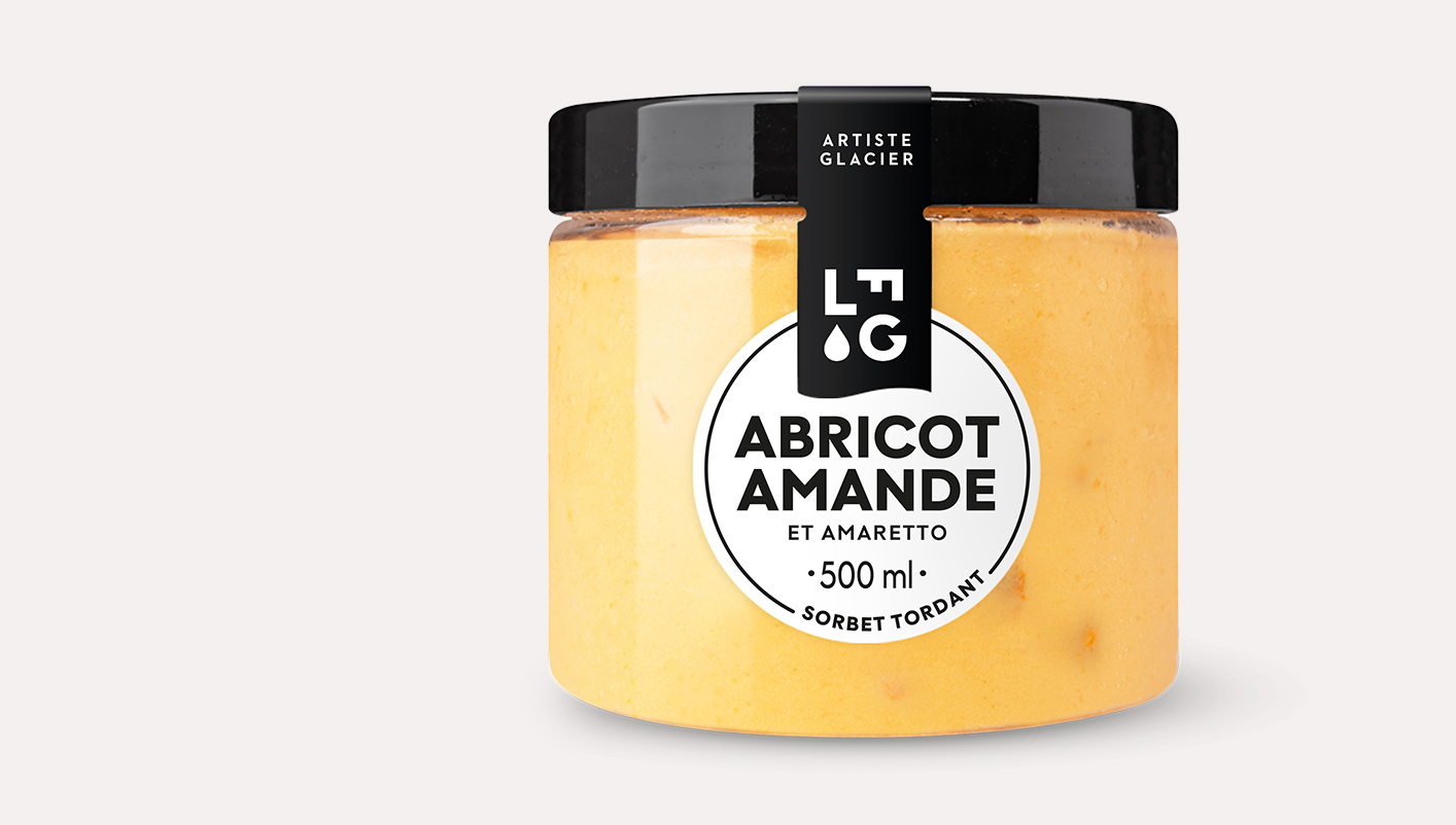 Sorbet plein fruit abricot amande et Amaretto