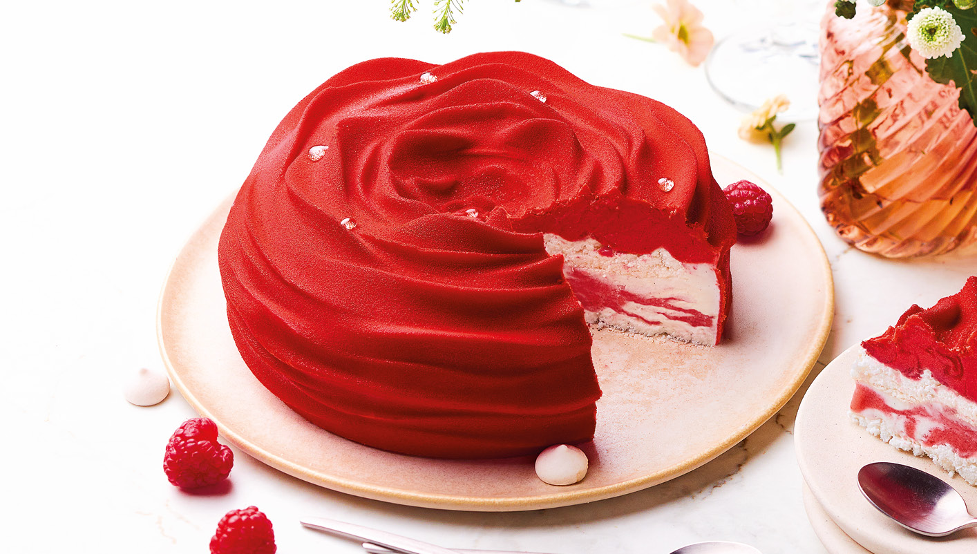 La rose glacée - framboise, fraise, vanille