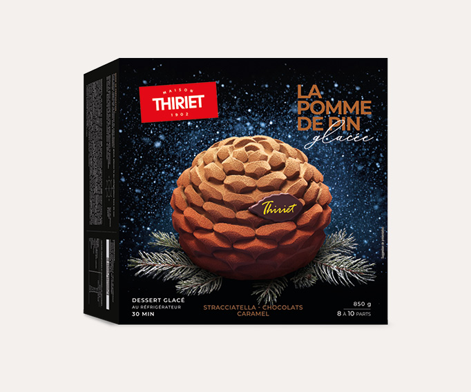 La Pomme de pin glacée - stracciatella / chocolats / caramel