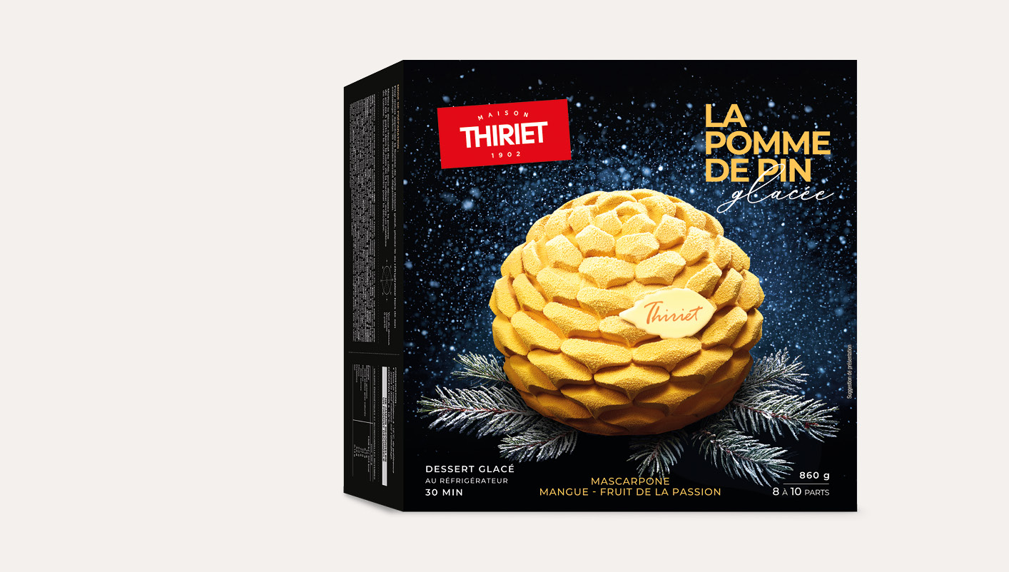 La Pomme de pin glacée Mascarpone/mangue-fruit de la passion