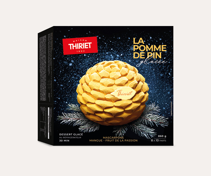 La Pomme de pin glacée Mascarpone/mangue-fruit de la passion