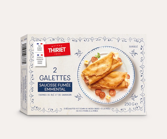 2 Galettes saucisse fumée/emmental