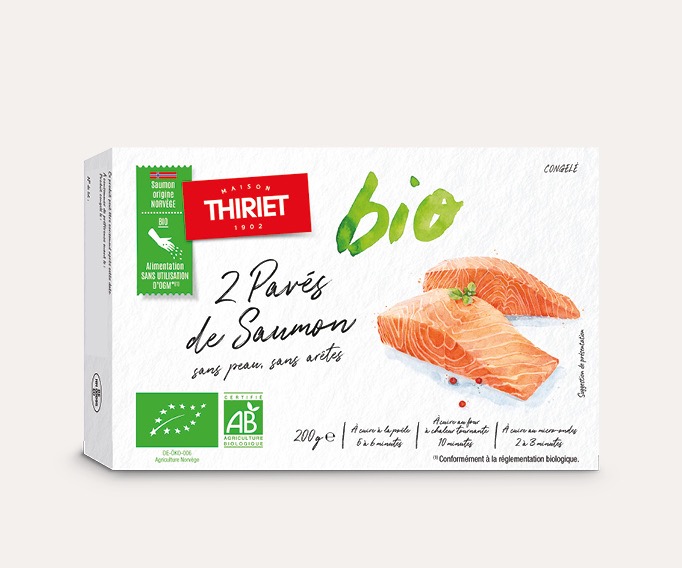 2 Pavés de saumon biologiques sans peau