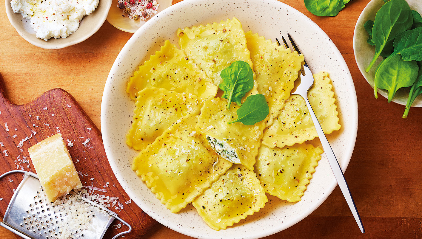 Ravioli à la ricotta et aux épinards
