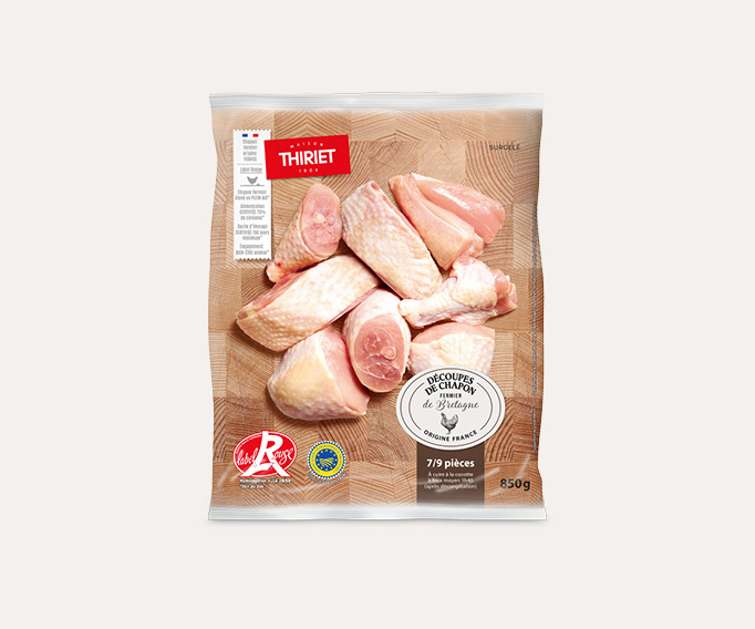 Découpe de chapon fermier de Bretagne