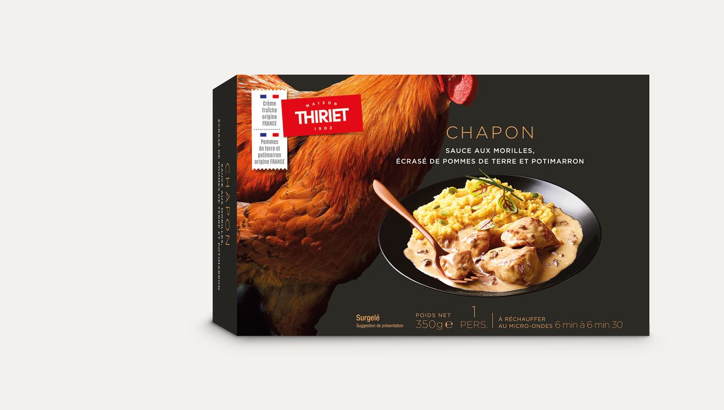Chapon sauce morilles écrasé de pommes de terre/potimarron
