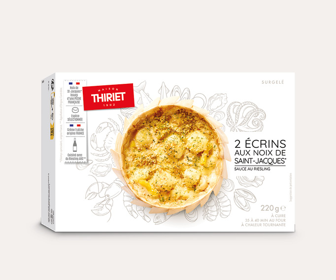 2 Ecrins aux noix de St-Jacques*, sauce au Riesling