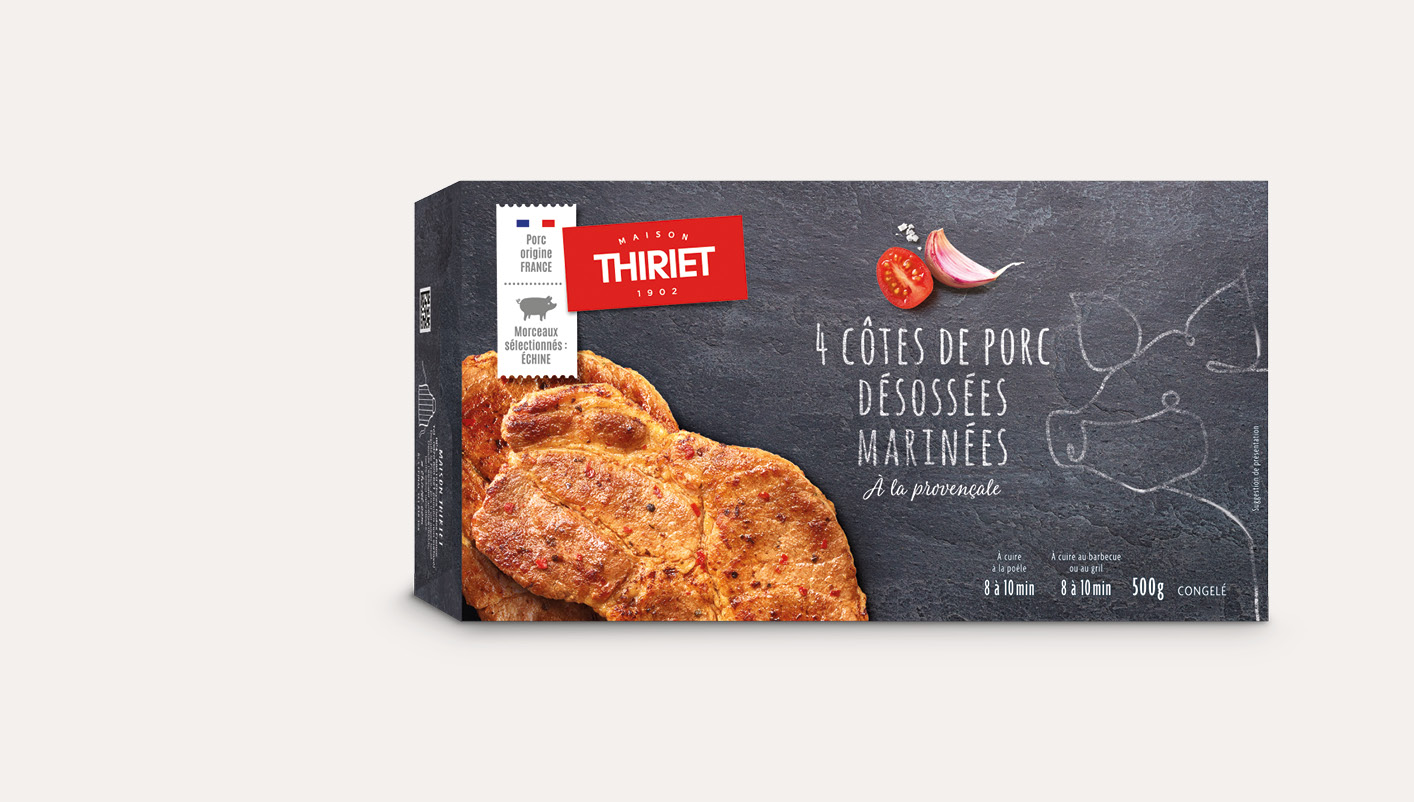 4 côtes de porc désossées marinées à la provençale