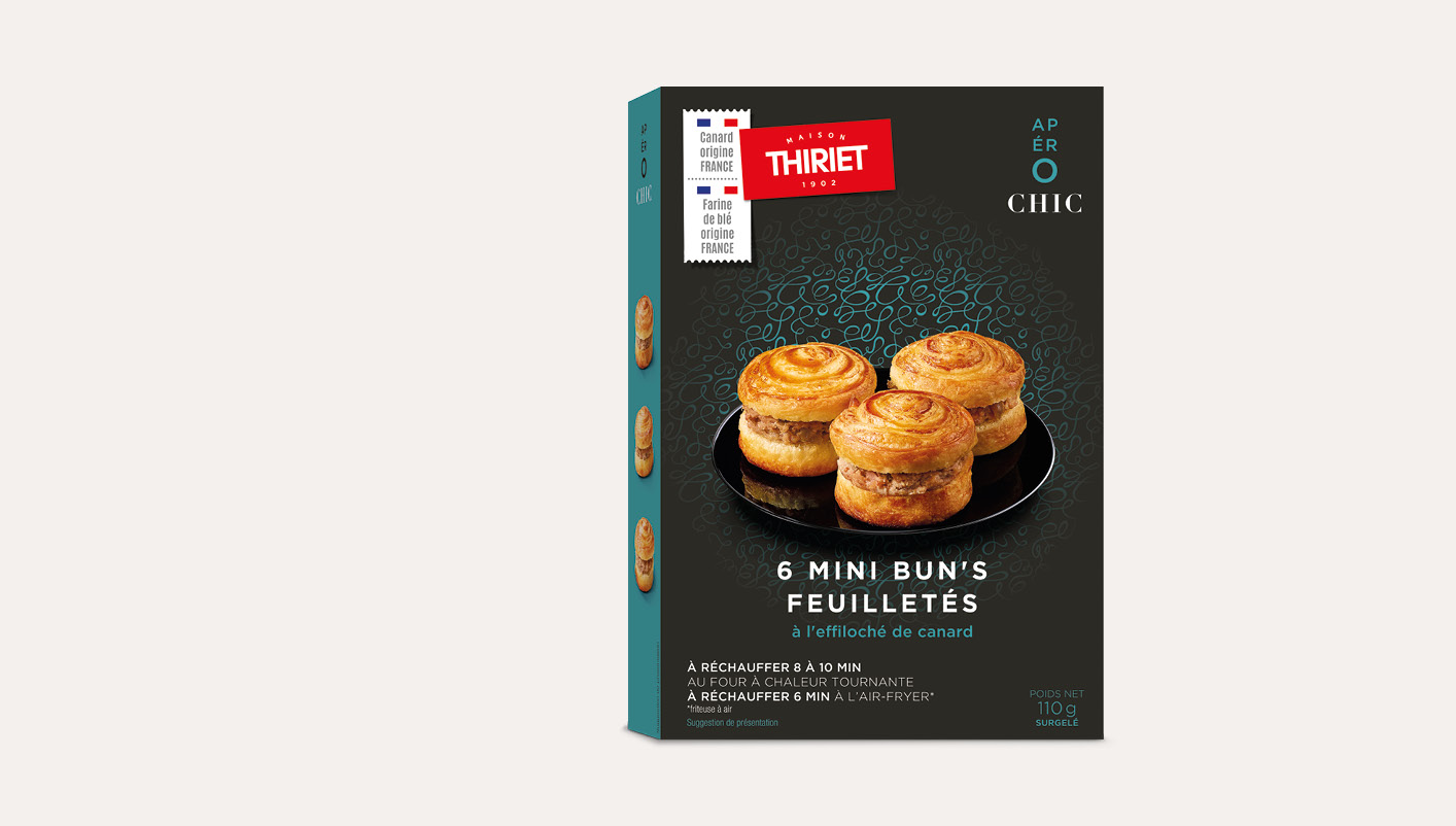 6 mini bun's feuilletés à l'effiloché de canard
