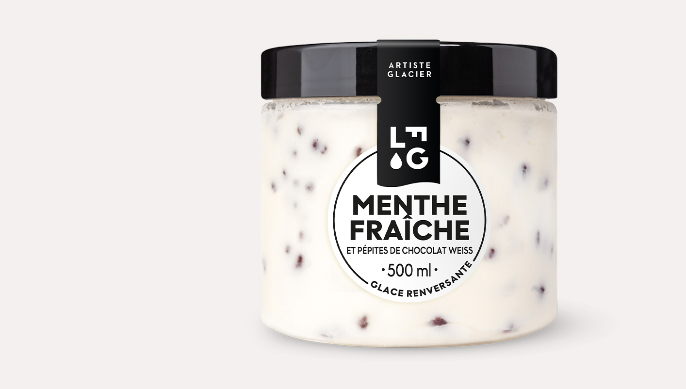 Crème glacée artisanale menthe fraîche et chocolat Weiss®