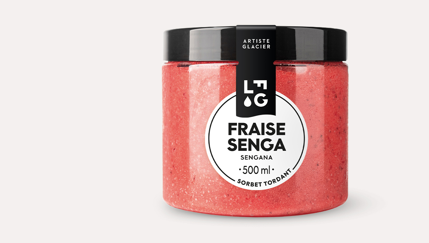 Sorbet plein fruit artisanal fraise Senga Sengana