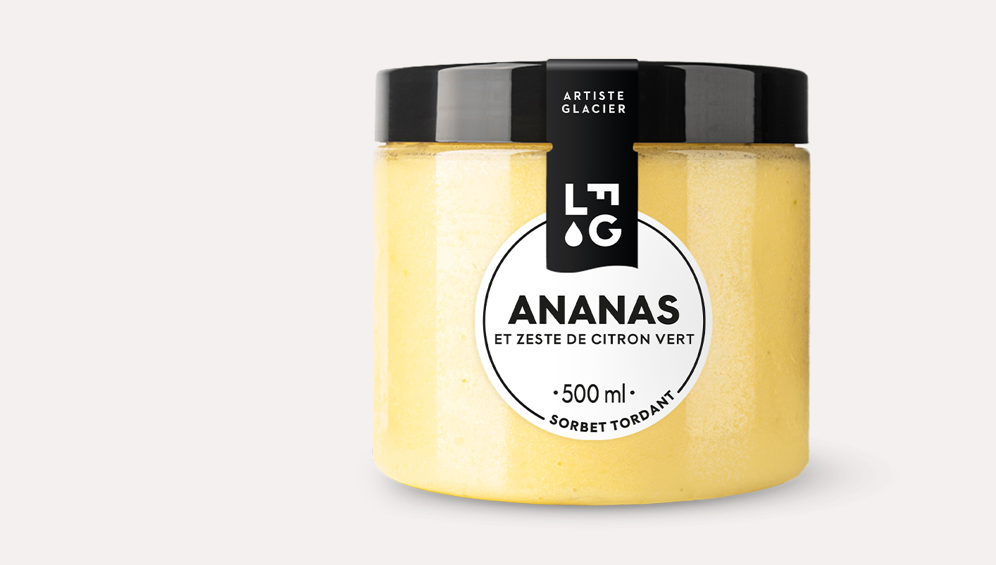 Sorbet Plein Fruit ananas zestes de citron vert