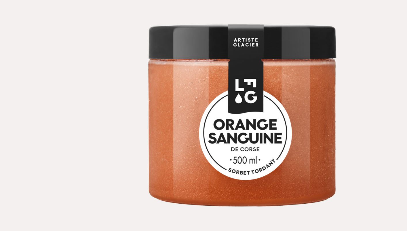 Sorbet plein fruit artisanal Orange sanguine de Corse