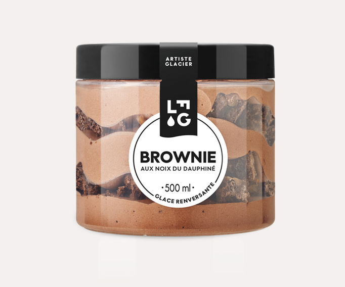 Crème glacée artisanale Brownie aux noix du Dauphiné