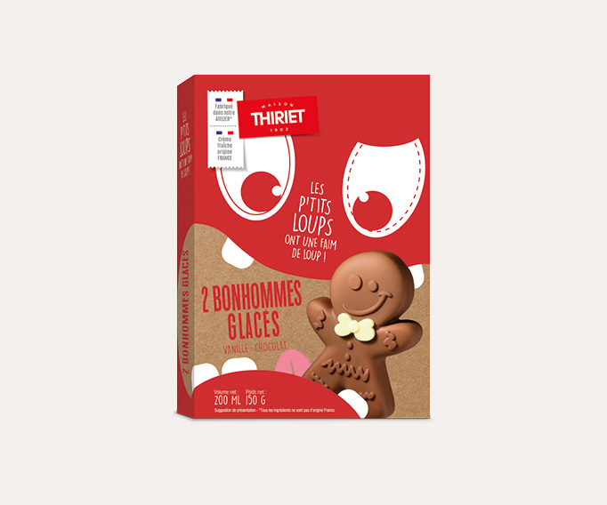 2 Bonhommes glacés - vanille/chocolat