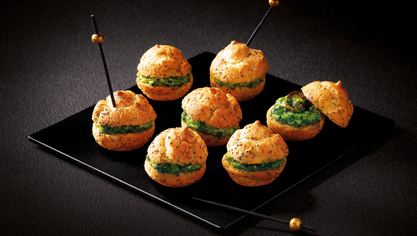 10 petits choux aux escargots de Bourgogne