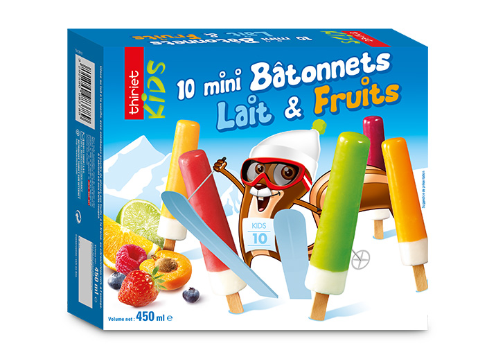 10 Mini bâtonnets lait et fruits