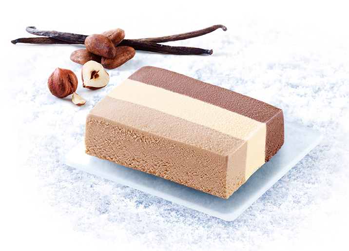 8 Tranches napolitaines noisette vanille chocolat