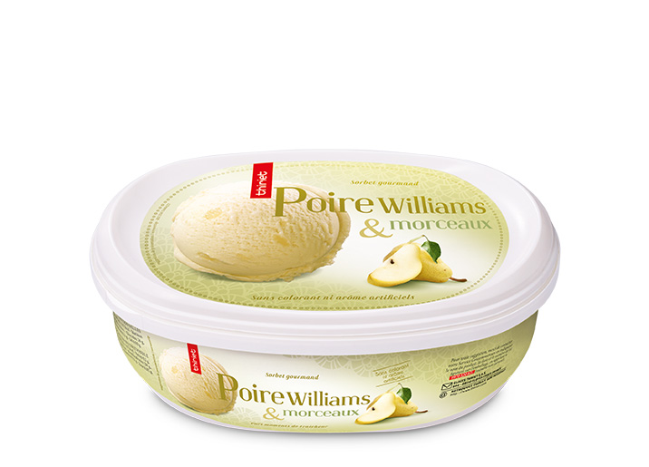 Sorbet Poire Williams et morceaux de poire