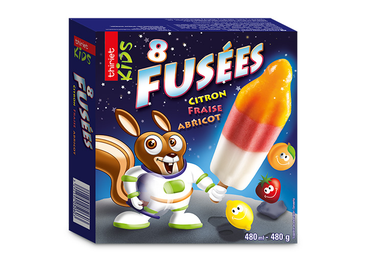 8 Fusées citron/fraise/abricot