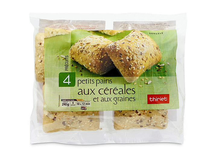 4 Petits pains aux céréales et aux graines