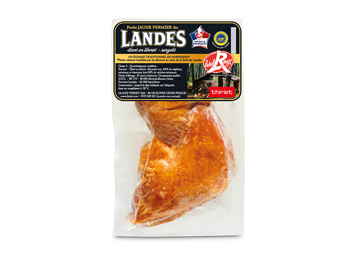 2 Cuisses de poulet jaune fermier des Landes LR