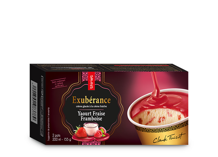 2 Pots Exubérance™ Yaourt Fraise Framboise