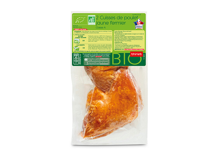 2 Cuisses de poulet jaune fermier biologique