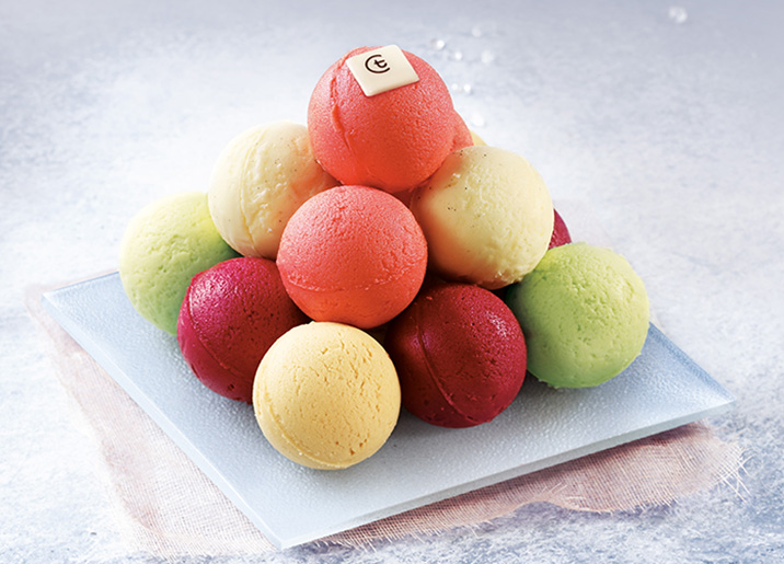 Cascade de crèmes glacées et sorbets