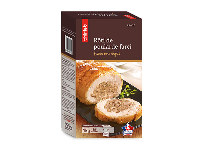 Rôti de poularde farci, farce aux cèpes