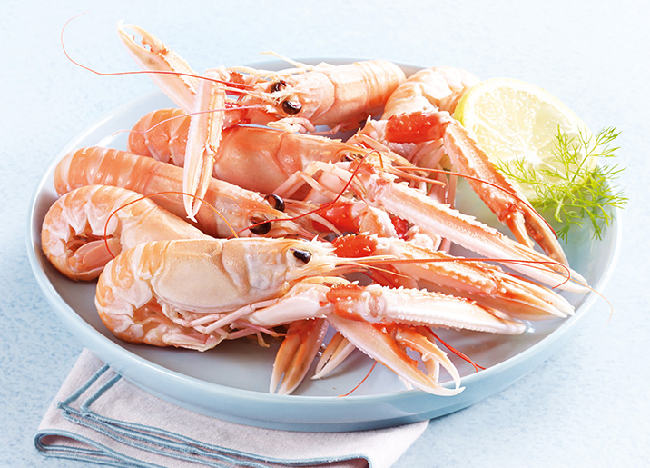 Langoustines entières crues