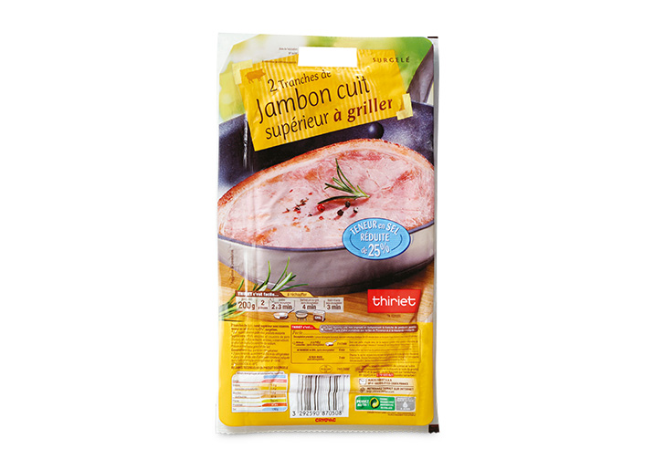 2 Tr. de jambon à teneur en sel réduite de 25%*