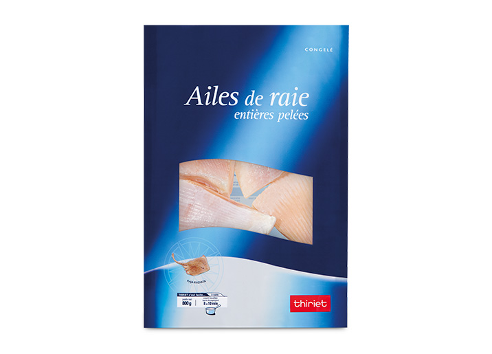 Ailes de raie entières pelées