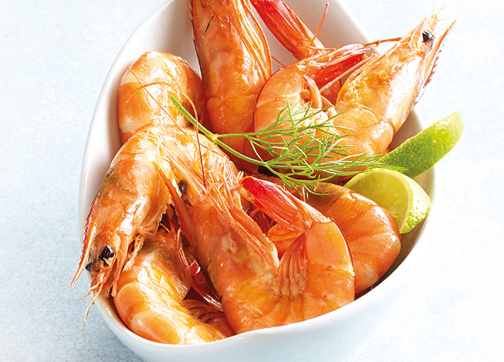 Crevettes entières cuites