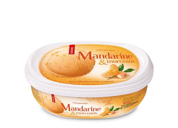 Sorbet Mandarine et morceaux de mandarine