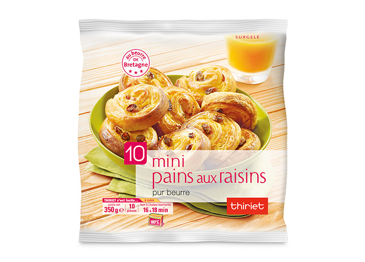 10 Mini pains aux raisins pur beurre