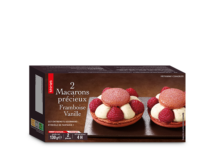 2 Macarons précieux framboise/vanille