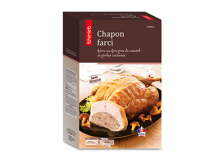 Chapon farci, farce au foie gras de canard