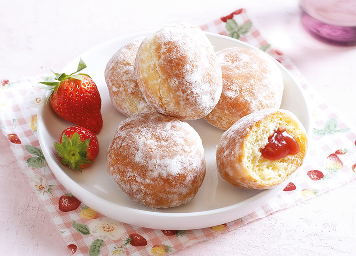 8 Mini beignets fourrés fraise