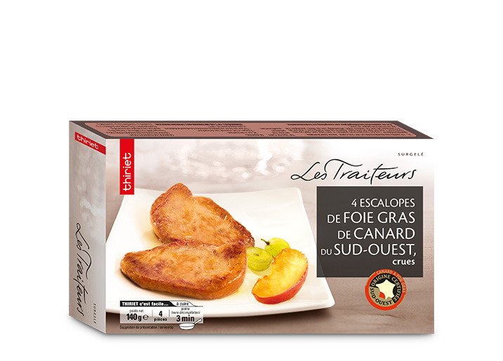 4 Escalopes foie gras de canard du S.Ouest, crues