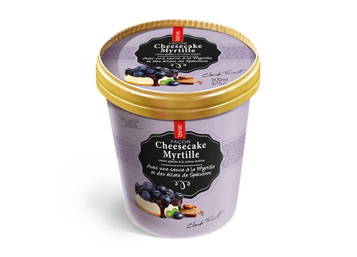 Pot Crème Glacée Façon cheesecake Myrtille