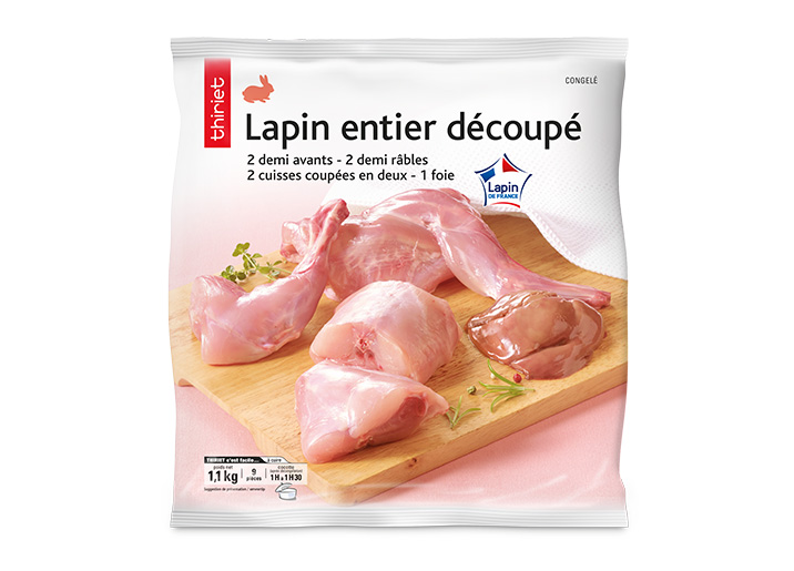 Lapin entier découpé