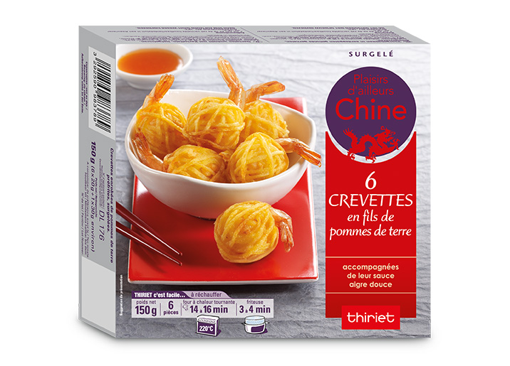 6 Crevettes en fils de pommes de terre