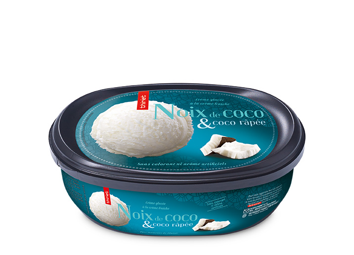 Crème glacée Noix de coco et noix de coco râpée
