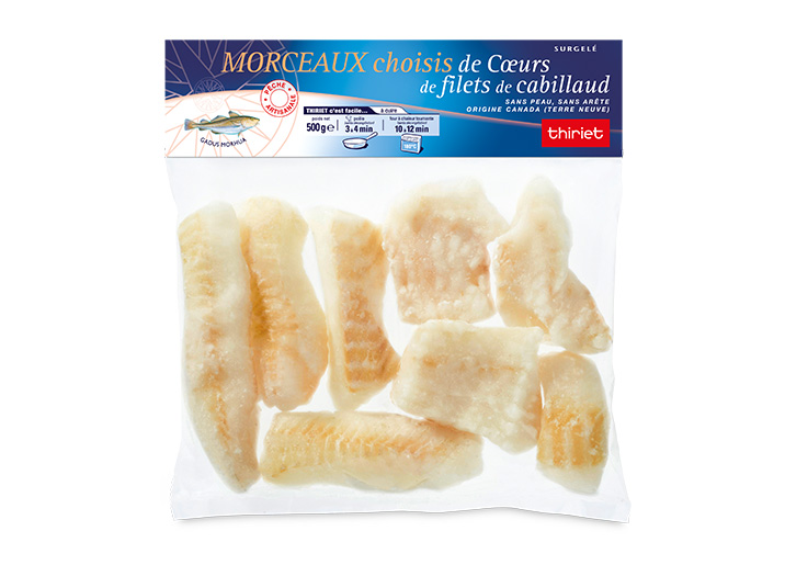 Morceaux choisis de coeurs de filets de cabillaud