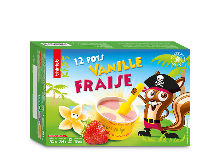 12 Pots Vanille  fraise sp cial enfants  surgel  gamme 