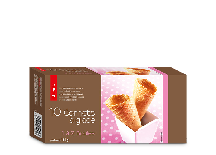10 Cornets à glace 1 à 2 boules