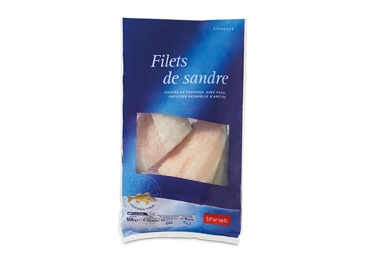 Filets de sandre coupés en portions