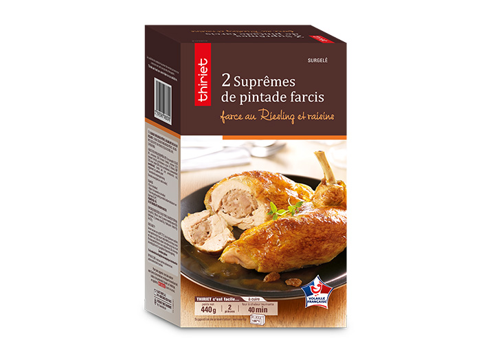 2 Suprêmes pintade farcis, farce Riesling/raisins